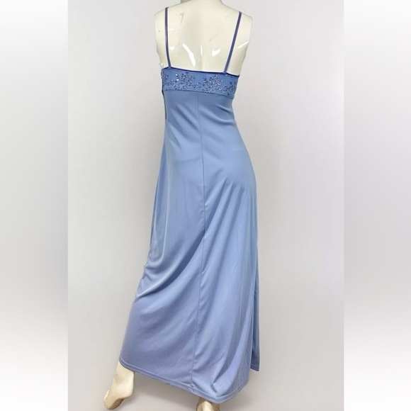 NEW I.N. San Francisco Evening Gown Sequins Prom Formal Juniors Sz M Blue Dress - Picture 6 of 15